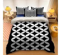 EXSANLIEAY Stile Semplice E Unico Copripiumino Geometria Astratta Copripiumini Reversibile - Matrimoniale 3 Pezzi in Microfibra, Comprendente 1 Copripiumino 200x200 cm + 2 Federe 50x80 cm