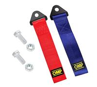 Exsbtay 2 Pezzi Cinghia di Traino Rosso, Gancio Traino in Tessuto, Corda per Rimorchio in Nylon, per Paraurti Anteriore e Posteriore, Fune di Traino Universale Racing (Rossa,Blu)