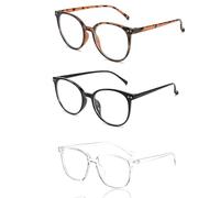 Exsbtay 3 Pezzi Occhiali Trasparenti Anti Luce Blu Uomo e Donna, Occhiali Luce Blu Blocco UV Anti-Affaticamento, Moda Neutri per PC, TV e Gaming - Blocco Efficace della Luce Blu Dannosa