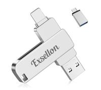 Exsellon 128GB Chiavetta USB per phone,3 in 1 Memoria Esterna per phone/Andriod/pad/Mac/tablet/PC,Memoria esterna per salvare più foto e video