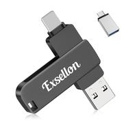 Exsellon 128GB Memoria Esterna per phone/Andriod/pad/tablet/PC/Mac | Chiavetta USB per iPhone per Salvare più Foto e Video, Libera Spazio sul Telefono e Risolve il Problema Della Memoria Piena