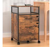 EXSELTMAN Mesitas de Noche Con 2 Cajón,Mesa Auxiliar Con ruedas mesa de sofá Con 2 cajones y estante abierto Mesa Auxiliar Alta Mesita de Centro de Salón Con Cajones,Robusta y Estable (Estilo 2)
