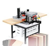 EXSHUING Bordatrice Con Colla Bifacciale, Bordatrice Portatile Per Lavorazione Del Legno Per Bordi Dritti E Curvi (Raggio ≥40 Mm), Serbatoio Da 1000 Ml E Velocità Regolabile Da 2 A 10 M/Min(White)