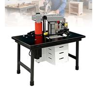 EXSHUING Bordatrice Con Colla Bifacciale, Bordatrice Portatile Per Lavorazione Del Legno Per Bordi Dritti E Curvi (Raggio ≥40 Mm), Serbatoio Da 1000 Ml E Velocità Regolabile Da 2 A 10 M/Min(Black)