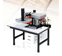 EXSHUING Bordatrice Per Colla Bifacciale, Bordatrice Per La Lavorazione Del Legno Per Sigillatura Senza Giunzioni Su Linee Rette, Curve E Archi, Serbatoio Da 1000 Ml E Velocità (2-10 M/Min)(White)