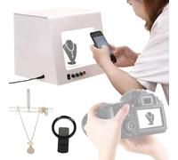 EXSHUING Box Fotografico Professionale Per E-Commerce, Lightbox Rotante A 360° Per Fotografia Di Prodotti, Capacità 1 Kg, 3000-5500k, 4 Led, Supporto Per Appendere, Gioielli Piccoli Oggetti(TB20)