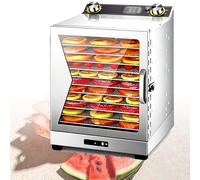 EXSHUING Essiccatore Elettrico Per Alimenti Professionale Con Timer 12 Ore, Controllo Della Temperatura 30-90 °C, In Acciaio Inossidabile, Per Frutta, Carne Essiccata, Erbe Aromatiche(12 Trays)