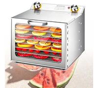 EXSHUING Essiccatore Elettrico Per Alimenti Professionale Con Timer 12 Ore, Controllo Della Temperatura 30-90 °C, In Acciaio Inossidabile, Per Frutta, Carne Essiccata, Erbe Aromatiche(8 Trays)
