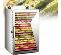 EXSHUING Essiccatore Elettrico Per Alimenti Professionale Con Timer 12 Ore, Controllo Della Temperatura 30-90 °C, In Acciaio Inossidabile, Per Frutta, Carne Essiccata, Erbe Aromatiche(18 Trays)