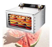 EXSHUING Essiccatore Per Alimenti In Acciaio Inox Con Display Digitale Liofilizzatore Con Timer, Potenza 800 W, Ampi Vassoi Per Carne Essiccata, Frutta, Verdura, Erbe Aromatiche, Carne(6 Trays)