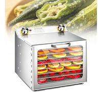 EXSHUING Essiccatore Per Alimenti In Acciaio Inox Con Timer Digitale, Potenza 800 W, Essiccatore Per Frutta, Ampi Vassoi Per Frutta Essiccata, Verdura, Erbe Aromatiche, Carne E Snack(8 Trays)