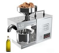 EXSHUING Estrattore Di Olio Automatico, Pressa Elettrica Commerciale A Caldo/A Freddo Per Frutta Secca E Semi, Estrattore Ad Alta Resa Da 820 W, Lavorazione Di 4-6 Kg/H, Acciaio Inossidabile