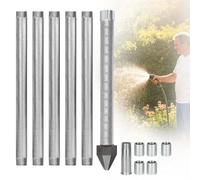 EXSHUING Kit con Punta di Azionamento in Acciaio Inossidabile, Punta A Sabbia da 1-1/4", Siste-ma di Perforazione per Pozzi Poco Profondi Resistente, Tubi E Raccordi Zincati(1+5 Pipes-6m (20ft))