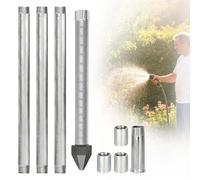 EXSHUING Kit con Punta di Azionamento in Acciaio Inossidabile, Punta A Sabbia da 1-1/4", Siste-ma di Perforazione per Pozzi Poco Profondi Resistente, Tubi E Raccordi Zincati(1+3 Pipes-4m (13ft))