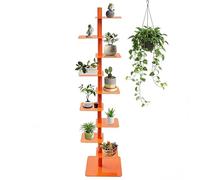 EXSHUING Libreria girevole a 9 ripiani, da terra Libreria a torre verticale con dorso, libreria girevole alta e stretta a sca-la, libreria angolare multiuso per casa o ufficio, camera(Orange)