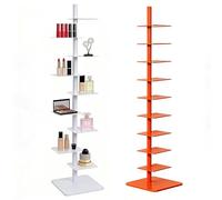 EXSHUING Libreria girevole a 9 ripiani, torre verticale con dorso verticale, organizer in metallo, libreria autoportante, libr-eria alta e stretta moderna per soggiorno, camera da letto(White)