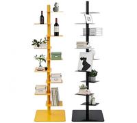 EXSHUING Libreria Vertical Spine, libreria girevole a 9 ripiani con design leggero da 11 kg, multiuso per soggiorno, camera da letto, libri e piante, facile da spostare, 7 colori(Black)
