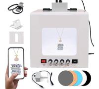 EXSHUING Light Box Per Studio Fotografico, Light Box Per Fotografia Di Gioielli Con Piatto Girevole - Rotazione Automatica A 360°, Supporto Per Appendere Incluso, 3000-5500k, 22000lux, Cri≥92%(TB30)