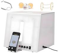EXSHUING Lightbox Per Studio Fotografico, Lightbox Per Gioielli Con Piatto Girevole A 360° - Capacità 1 Kg, 3000-5500k, Cri≥92%, 4 Luci Di Riempimento, Ideale Per Anelli, Orologi, Profumi(TB30)
