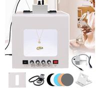 EXSHUING Lightbox Professionale Per Studio Fotografico Per E-Commerce, Lightbox Rotante A 360° - Piatto Girevole Motorizzato E Supporto Magnetico, 3000-5500k, Cri≥92%, Per Gioielli, Orologi(TB20)