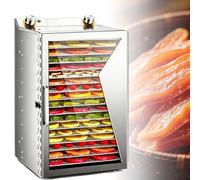 EXSHUING Liofilizzatore, Essiccatore Per Alimenti Professionale 400 W/800 W, Ventola A 360° Da 6 Pollici, 6/8/12/18 Strati, Timer 0-12 Ore, 30-90 °C, Per Carne, Pesce, Frutta, Verdura(18 Trays)