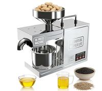 EXSHUING Pressa Per Olio Automatica, Estrattore Elettrico Professionale Da 820 W Con Capacità Di 4-6 Kg/H, Modalità Di Pressatura A Caldo E A Freddo Per L'estrazione Ad Alta Resa Di Arachidi