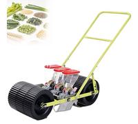 EXSHUING Seminatrice A Spinta per Aiuole Rialzate, Seminatrice Manuale per Ortaggi, per 1-6 File, profondità di Semina Regolabile da 0 A 5 Cm E Distanza tra Le File da 7 A 44 Cm(3-Row)