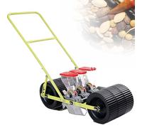 EXSHUING Seminatrice Manuale A Spinta per Ortaggi, con Tramoggia da 2 Litri E Chiusure in Metallo, Adatta per Oltre 40 varietà, profondità di Semina 0-5 Cm, Anche Come Spandiconcime(3-Row)
