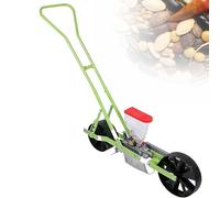 EXSHUING Seminatrice Manuale A Spinta per Ortaggi, con Tramoggia da 2 Litri E Chiusure in Metallo, Adatta per Oltre 40 varietà, profondità di Semina 0-5 Cm, Anche Come Spandiconcime(1-Row)