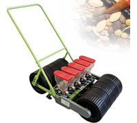 EXSHUING Seminatrice Manuale A Spinta per Ortaggi, con Tramoggia da 2 Litri E Chiusure in Metallo, Adatta per Oltre 40 varietà, profondità di Semina 0-5 Cm, Anche Come Spandiconcime(5-Row)