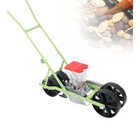 EXSHUING Seminatrice Manuale A Spinta per Ortaggi, con Tramoggia da 2 Litri E Chiusure in Metallo, Adatta per Oltre 40 varietà, profondità di Semina 0-5 Cm, Anche Come Spandiconcime(2-Row)