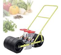 EXSHUING Seminatrice Manuale A Spinta per Orto Seminatrice di Precisione per Ortaggi, Adatta per Semi di Diametro Inferiore A 10 Mm (0,4 Pollici), Tramoggia da 2 Litri, per Mais E Fagioli(3-Row)