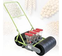 EXSHUING Seminatrice Manuale A Spinta per Orto Terrazzato, 1-6 File, Adatta per Semi di Diametro Inferiore A 10 Mm, profondità di Semina 0-5 Cm, per Mais Fagioli E Car-ote Tramoggia da 2 Litri(4-Row)