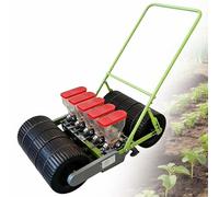 EXSHUING Seminatrice Manuale A Spinta per Orto Terrazzato Seminatrice Manuale per Ortaggi, Interfila Regolabile 7-44 Cm, Tramoggia da 2 Litri, Semina di Oltre 40 Colture, per Fagioli E Car-ote(5-Row)