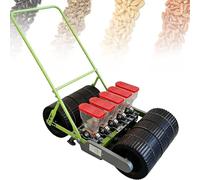 EXSHUING Seminatrice Manuale per Orto Terrazzato, Seminatrice di Precisione A Spinta per Ortaggi, per 1-6 File, Adatta per Semi di Diametro Inferiore A 10 Mm, Manico Regolabile in Altezza(5-Row)