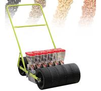 EXSHUING Seminatrice Manuale per Orto Terrazzato, Seminatrice di Precisione A Spinta per Ortaggi, per 1-6 File, Adatta per Semi di Diametro Inferiore A 10 Mm, Manico Regolabile in Altezza(6-Row)