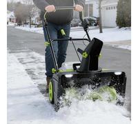 EXSHUING Spazzaneve A Batteria Easy Start, Spazzaneve Elettrico Con Luci A Led, Sgombera Una Larghezza Di 50 Cm E Una Profondità Di 25 Cm, Ideale Per Vialetti E Cortili, Include 2 Batterie