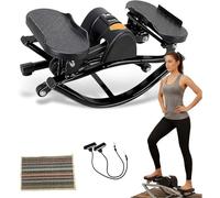 EXSHUING Stepper Laterale Compatto A Dondolo Laterale Per Casa, Stepper Laterale Con Movimento Laterale Per Gambe E Glutei, Display Smart Tracking, Supporta 120 Kg(Black)