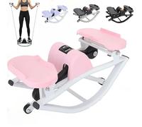 EXSHUING Stepper Rock Con Base Triangolare Stabile, Stepper Cardio Laterale, Telaio In Acciaio Resistente Che Previene Le Oscillazioni Durante Allenamenti Intensi Peso Massimo Utente 120 Kg(Pink)