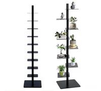 EXSHUING Trasforma il tuo spazio con la nostra libreria girevole in metallo a 9 ripiani - 360°, libreria girevole ad angolo per carichi pesanti, torre verticale salvaspazio per ufficio(Black)