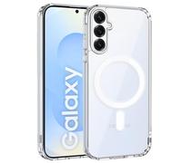 Exsight - Custodia magnetica trasparente per Samsung Galaxy S25 / S24 5G, compatibile con MagSafe, custodia sottile per cellulare, protezione contro le cadute dell'airbag di grado militare