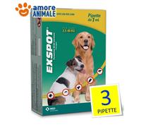 EXSPOT 1 ml 6 Pipette - Antiparassitario per CANI da 2,5 a 40 kg - Pulci Zecche
