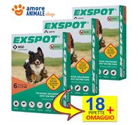 Exspot 2 ml 3 / 6 / 9 / 12 / 18 pipette per Cani da 41 kg a 55 kg - Tg. Grande