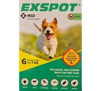 EXSPOT 1 ml 6 Pipette - Antiparassitario per CANI da 2,5 a 40 kg - Pulci Zecche