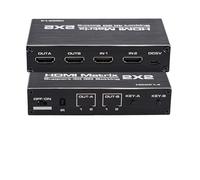 EXSTRA Mini Mixer Video, commutatore Professionale, 4K HDMI Matrix Switcher 2x2 Matrix Switch HDMI Splitter 2 in 2 out HDMI Switcher con Telecomando IR con Ampia compatibilità, Facile da configurare
