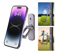 exsulity Supporto magnetico per cellulare per cart da golf, pieghevole, girevole a 360 gradi, per superfici in metallo e ferro, con potenti magneti su entrambi i lati
