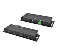 EXSYS 1183HMVS-2 - Hub industriale a 4 porte USB 3.0, 15 kV EDS, nero