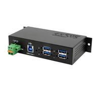 EXSYS 1185HMVS-2 - Hub USB 3.2 Gen1 a 4 porte in metallo con guida ESD/Din a 15KV