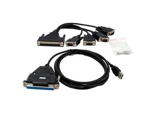 Exsys EX-1324-37P - USB 2.0 a 4 porte seriali RS-232 con presa a 37 pin, set di chip (FTDI