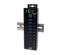 EXSYS EX-1580SHMVS Hub metallico USB 3.2 Gen 1 a 10 porte gestito e condivisibile in rete, protezione ESD 15KV
